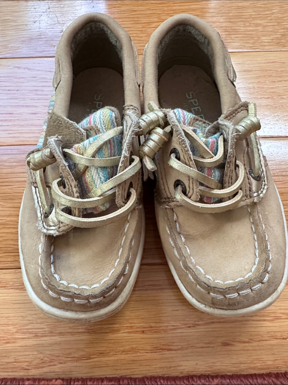 TODDLER SPERRY SLIP ON SHOES LEATHER GLITTER SIZE 8